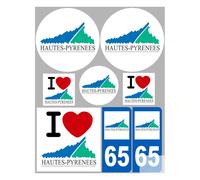 Hautes-Pyrénées (8 Autocollants Variés) - Sticker/Autocollant