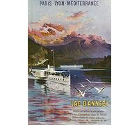 Hautesavoie Plaque en métal en aluminium avec bateau sur le lac d'Annecy 20,3 x 30,5 cm