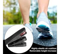 Hauteur augmente les semelles, les semelles de hauteur, Coussin élastique réglable à 3 couches, Soulevé à talon invisible de 2,56 pouces augmentant les intérieures pour femmes hommes