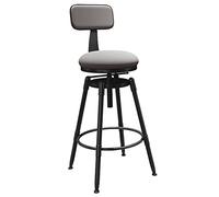 Hauteur avec arrière Cuisine comptoir Vintage Industriel rembourré Les en Velours chaises de Bar à la Ferme des tabourets d'île 330lbs (Gris)