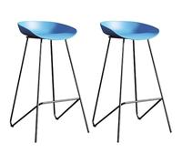 Hauteur avec siè PP chaises de Industriel tabourets îles Barstools pour comptoir Salle Manger Bar à Domicile (Blue-2P, cm 29,6 Pouces)