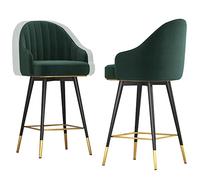 Hauteur Bar Tools Bar Chaises Velvet Rentumed, Barre Petit-déjeuner, comptoir, tabourets Hauts de Cuisine (Vert, 75 cm)