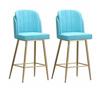 Hauteur de comptoir 65/75 cm tabourets de Bar Ensemble de 2 pour Le comptoir de Cuisine Bartools Velvet Tools Island chaises (SkyBlue, 65 cm)