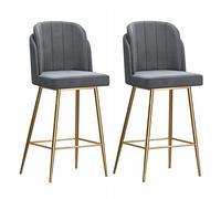 Hauteur de comptoir 65/75 cm tabourets de Bar Ensemble de 2 pour Le comptoir de Cuisine Bartools Velvet Tools Island chaises (Gris, 65 cm)