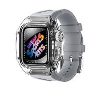 Hauteur de montre transparent Kits de mod de sangle en caoutchouc fluorines ， pour 44 mm 45 mm Série 9 8 7 6 5 4 SE Amélioration de la mise à niveau de la montre sportive STRAP