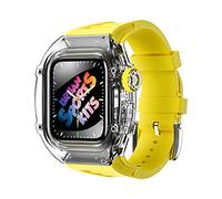 Hauteur de montre transparent Kits de mod de sangle en caoutchouc fluorines ， pour 44 mm 45 mm Série 9 8 7 6 5 4 SE Amélioration de la mise à niveau de la montre sportive STRAP
