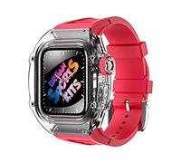 Hauteur de montre transparent Kits de mod de sangle en caoutchouc fluorines ， pour 44 mm 45 mm Série 9 8 7 6 5 4 SE Amélioration de la mise à niveau de la montre sportive STRAP
