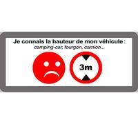 hauteur de passage de véhicule 3m non - 9x4cm - Autocollant/Sticker