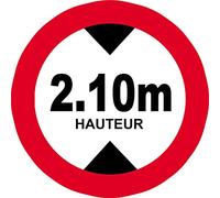 hauteur de passage maximum 2.10m - 5cm - Autocollant/Sticker