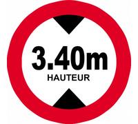 hauteur de passage maximum 3.40m - 10cm - Sticker/autocollant