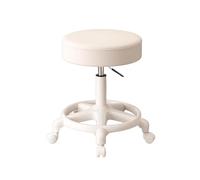 Hauteur réglable - Tabouret de bar roulant - 4352 cm - Pivote à 360° - Maquillage - Vanité - Chaise de tatouage et salon de coiffure - Tabouret de bureau - Couleur blanche