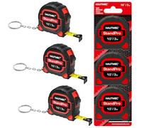 HAUTMEC HT0252 Lot de 3 mini mètres à ruban rétractables portables avec échelle métrique et pouces pour les mesures, convient aux propriétaires de maison