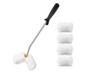 HAUTMEC Kit de rouleau de peinture intelligent avec cadre mini, couvertures en microfibre, poignée confortable pour tubes, formes de pièces, clôtures et meubles