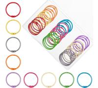 HAUTOCO 36 Pcs Anneaux de Reliure 45mm Metallique Anneaux Articulés pour Anneaux Porte clé Cahier Scrapbooking Classeur Album Document Bricolage - Multicolor