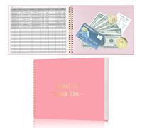 HAUTOCO Livre de comptabilité pour petite entreprise, suivi du budget de la maison avec 2 pochettes de rangement, journal de comptabilité, journal personnel de suivi des dépenses, 25,4 x 20,8 cm, rose