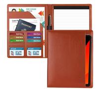 HAUTOCO Porte Documents Homme e Femme, Portfolio A4 en Cuir PU A4, Conferencier avec compartiments pour Organiseur de Documents, Bloc Note A4, Carnet A4, Classeur pour Entreprise/Bureau, Marron