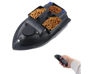 HauTour Bateau amorceur de 500 m avec télécommande, bateau amorceur de grande capacité de 2 kg avec entonnoir de charge, veilleuse LED, positionnement d'antennes et d'hélices, batterie de 5 200 mAh