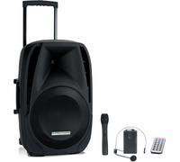 Hautparleur Moniteur 15" Portable Actif Audio Systeme Bluetooth Mic Headset 200W