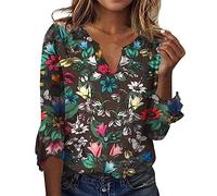 Hauts à Manches 3/4 pour Femmes Chemise Noire Transparente T Shirt Manches Longues Femme Chemise De Nuit Femme Ete Chemise Femme Chic Chemisiers Femme Noir Blouse Ample Femme Tunique Femme