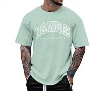 Hauts à manches courtes pour hommes, T-shirts décontractés à col rond, pour l'été, pour les fêtes, les sorties, 2025, vert clair, S
