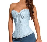 Hauts corsets pour femmes Bustiers Halloween Lingerie de forme Lingerie de mariée à lacets en satin avec baleines push-up Corsets gothiques pour femmes Gaines overbust Body Costume burlesque Fête de