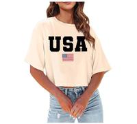 Hauts courts d'été décontractés pour femmes 2025 Gym T-shirts amples mignons à manches courtes coupe ample tendance graphique été tendance demi-chemises de sortie T-shirts pour femmes, beige, XXL