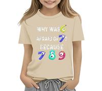 Hauts courts pour filles - T-shirt pour le jour du numéro 2025 - Pour l'école - Pour la journée des mathématiques - Pour les amateurs de mathématiques - Vêtements d'intérieur pour filles (kaki, 4 à 5