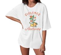 Hauts d'apothicaire pour femmes 2026 Violence Apothicaire Graphique Summer Running T-shirt ample tendance à manches courtes décontracté pour sortir, T-shirts d'été tendance, T-shirts mignons à col