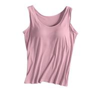Hauts de Couleur Unie pour Femmes, avec Coussin de Poitrine, sans Anneau en Acier, Chemises, Large Sangle, vêtements d'extérieur intégrés, Gilet de Sport de Yoga Col Rond ou V
