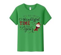 Hauts de Noël à manches courtes pour femmes 2025 It's The Most Wonderful Time of The Year T-shirt à manches courtes pour femme avec imprimé lettres et col rond pour la vie quotidienne, cadeaux de Noël
