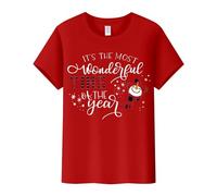 Hauts de Noël à manches courtes pour femmes 2025 It's The Most Wonderful Time of The Year T-shirt à manches courtes pour femme avec imprimé lettres et col rond pour la vie quotidienne, cadeaux de Noël
