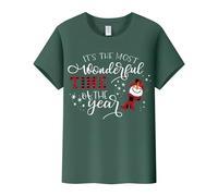 Hauts de Noël à manches courtes pour femmes 2025 It's The Most Wonderful Time of The Year T-shirt à manches courtes pour femme avec imprimé lettres et col rond pour la vie quotidienne, cadeaux de Noël