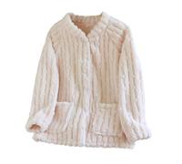 Hauts de Pyjama Femme Cardigan d'hiver Femmes Manches Longues Veste épaisse et Chaude Femme Grande Taille Vêtements D'Intérieur Manteaux avec Boutonné Tops Tunique Casual Loose Ample Mode