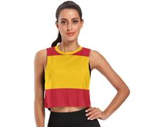 Hauts d'entraînement amples pour femmes, chemises de yoga actif pour exercice frais et sec, taille S, Drapeau de l'Espagne, Taille XL