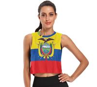 Hauts d'entraînement sans manches pour femmes, chemises de tennis et de yoga actif à séchage froid, taille S, Drapeau Equateur Armoiries Précis, XX-Large