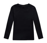 Hauts d'été d'automne pour filles et enfants - Solide - Coupe ample - Mignon à manches longues - Décontracté - Tendance - Coloré - T-shirts pour enfants, Noir , 10-11 ans