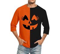 Hauts d'Halloween légers pour homme tendance printemps et automne décontracté à manches longues fermeture éclair couleur unie t-shirt à manches longues pour fête en plein air, mariage, festival, a