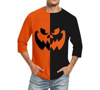 Hauts d'Halloween légers pour homme tendance printemps et automne décontracté à manches longues fermeture éclair couleur unie t-shirt à manches longues pour fête en plein air, mariage, festival, b, M