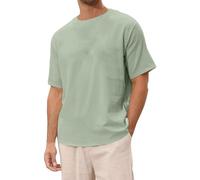 Hauts en lin pour hommes, surdimensionnés, décontractés, coupe ample, tendance, grande taille, été, solides, mignons t-shirts pour sortir, t-shirts à manches courtes, Vert, XL