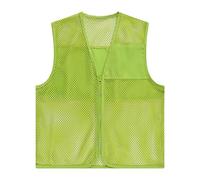 Hauts Grande Taille Pour Hommes Manches Longues Décontracté Adult Unisex Activity Vest Hollow Out Mesh Supermarket Vest Social Service Chemise De Fit Homme (Green, XXXXL)