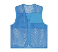 Hauts Grande Taille Pour Hommes Manches Longues Décontracté Adult Unisex Activity Vest Hollow Out Mesh Supermarket Vest Social Service Chemise De Fit Homme (Blue, M)