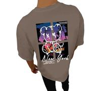 Hauts graphiques d'été pour hommes - T-shirt décontracté à manches courtes - Col rond - Manches courtes - Style western - Pour homme, café, XL