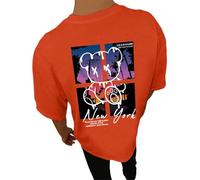 Hauts graphiques d'été pour hommes - T-shirt décontracté à manches courtes - Col rond - Manches courtes - Style western - Pour homme, Orange, S