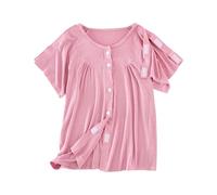 Hauts habillés et décontractés pour femmes, faciles à porter et à enlever, vêtements d'allaitement après fracture pour enlever le lit complet, robe d'été à manches courtes, t-shirt noir pour femme,