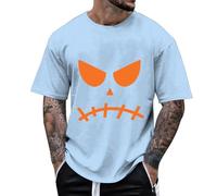 Hauts Halloween Homme Bloody Horreur Costume T-Shirts Effrayants Manches Courtes Top Loose et Confortable Tops claboussures de Sang pour Fête Entre Amis la Vie Quotidienne
