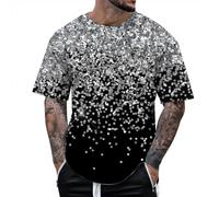 Hauts imprimés 3D à paillettes décontractés pour hommes à manches courtes, t-shirts d'été amples 2025, T-shirt à strass, coupe ample, mignons, brillants, flatteurs, T-shirts graphiques pour sortir