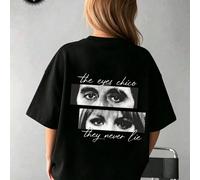 Hauts oversize printemps/été, 100% coton, T-shirts à manches courtes pour femmes, motif œil The Eyes Chico, col rond uni, doux et confortable, décontracté, streetwear, Y2K, plage, remise de diplômes,