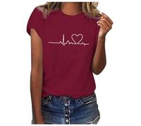 Hauts pour femme à motifs floraux T-shirts à col rond été décontractés Tops manches courtes douces chemisettes élégantes imprimées confortables hauts à manches courtes légers pour les loisirs et le