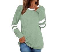 Hauts pour femmes, T-shirts décontractés à manches longues, coupe ample, tunique légère, mignonne, confortable, couleur unie, chemisiers d'entraînement doux, grande taille S-XXL, 1 Vert, 44