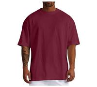 Hauts surdimensionnés pour hommes col rond décontracté coupe ample t-shirt tendance à manches mi-longues mignon couleur unie été sexy t-shirts décontractés pour sortir, t-shirts à manches courtes pour